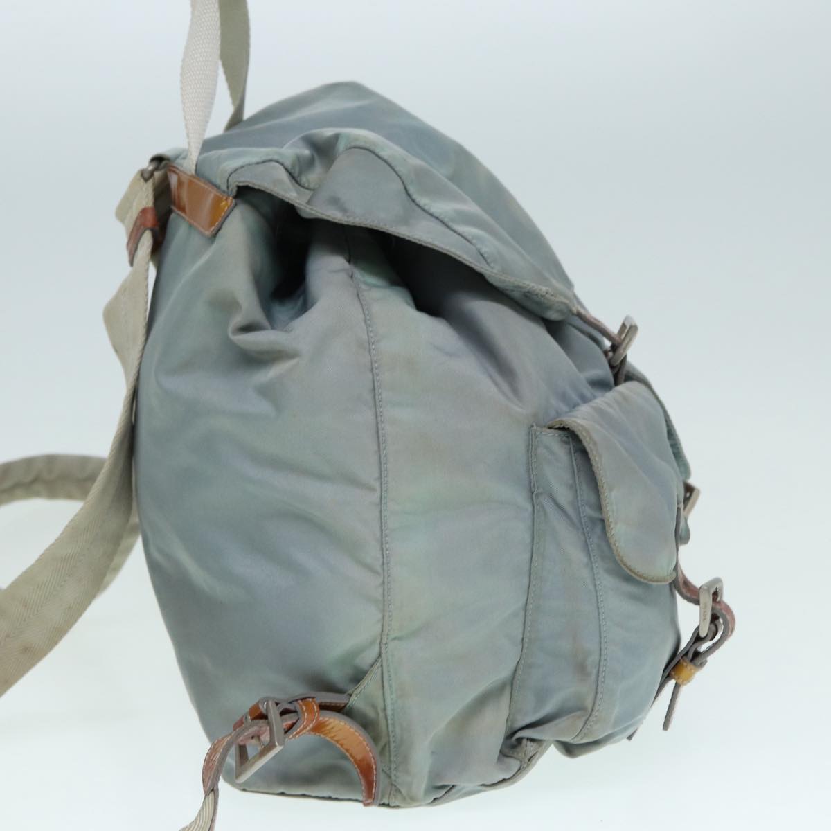 Luxury Prada Backpack Nylon Light Blue Silver  90336