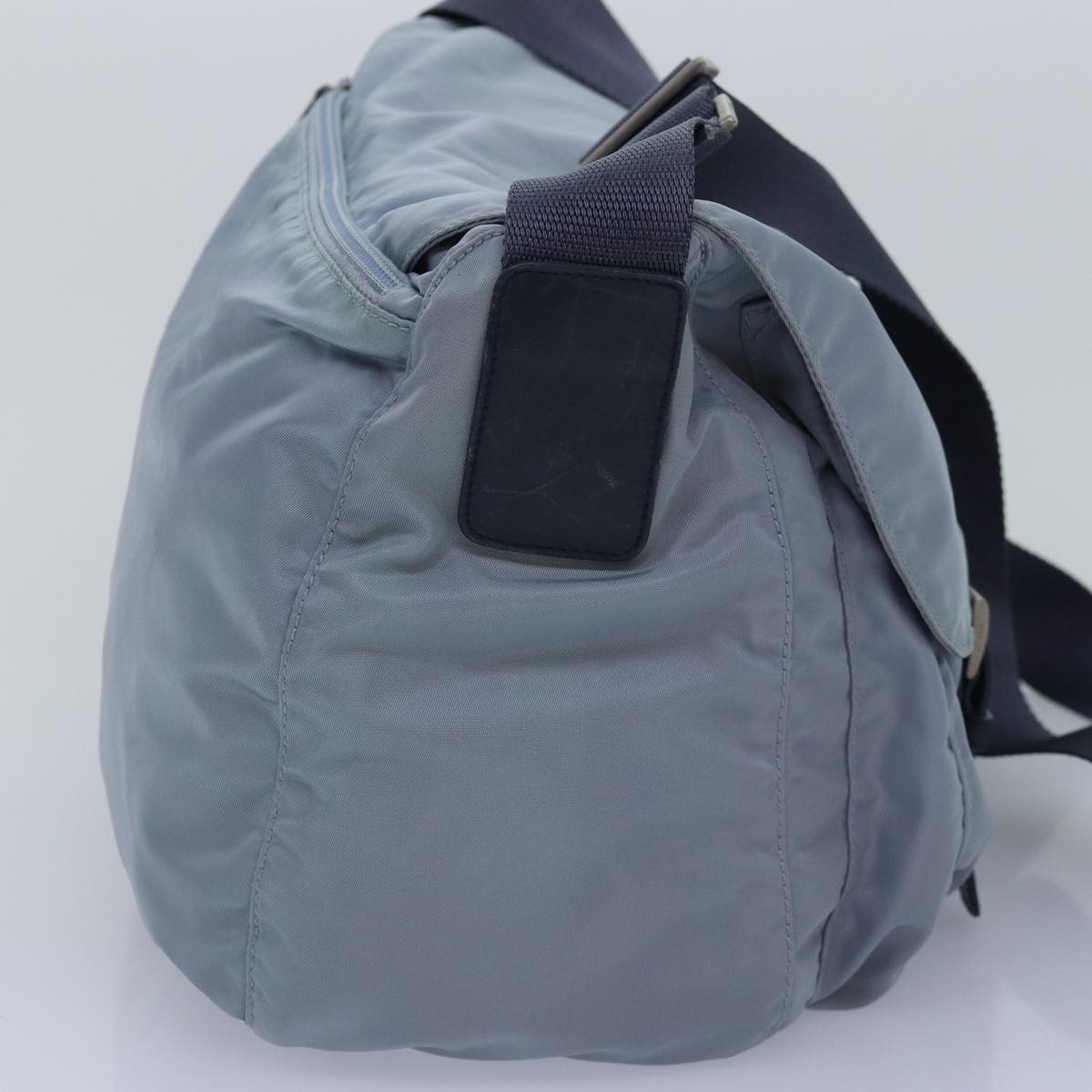Luxury Prada Shoulder Bag Nylon Light Blue Silver  90338