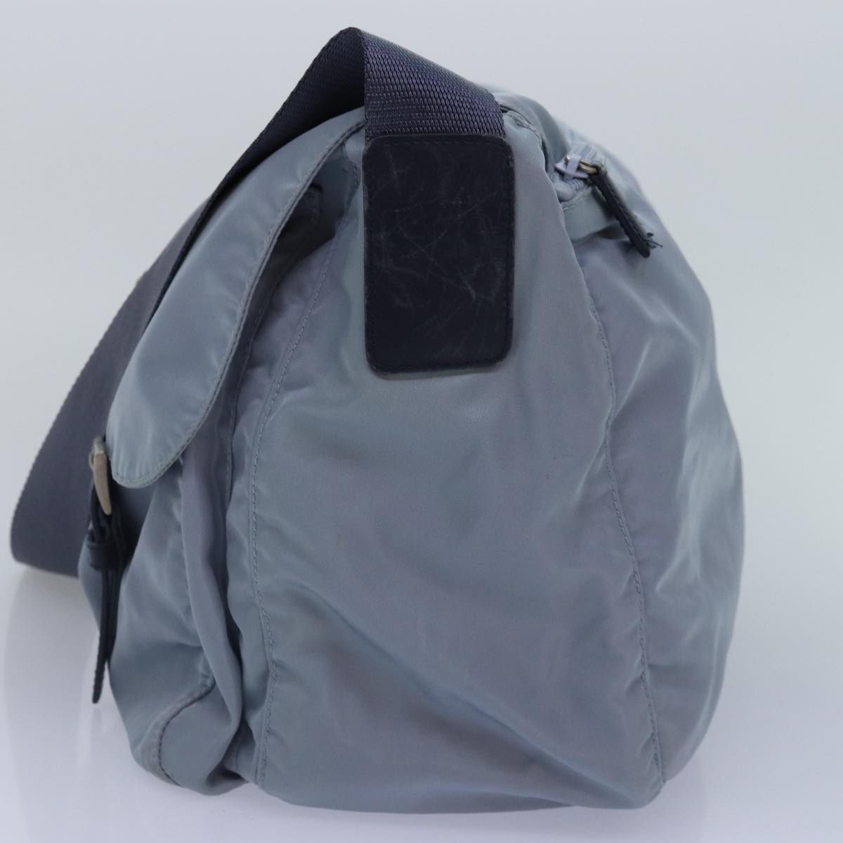 Luxury Prada Shoulder Bag Nylon Light Blue Silver  90338