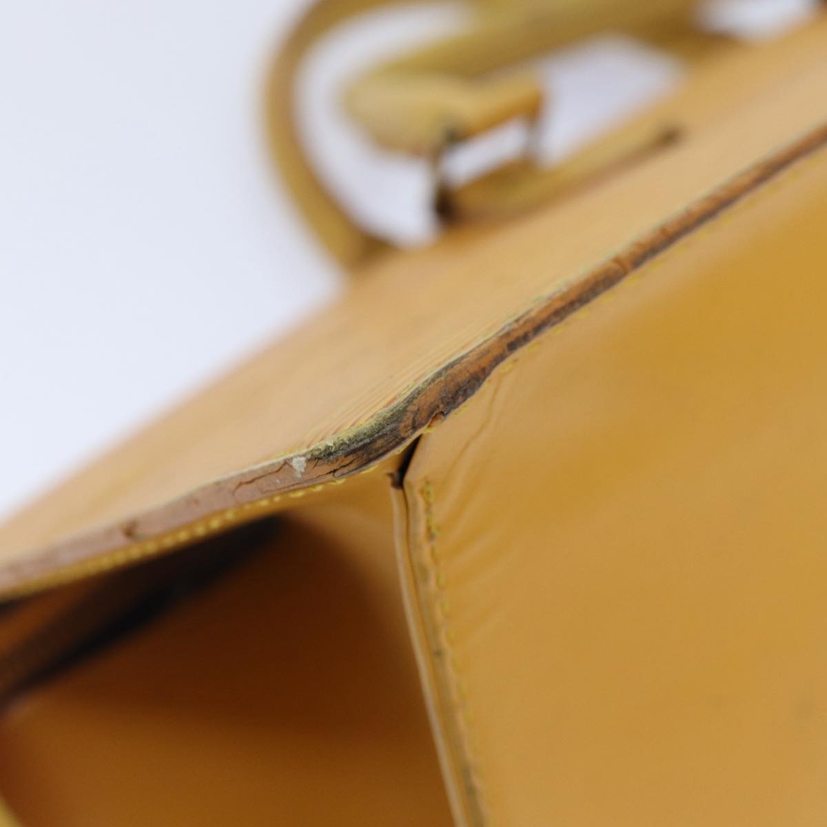 LOUIS VUITTON Epi Sac Triangle Hand Bag Yellow M52099 LV 90346