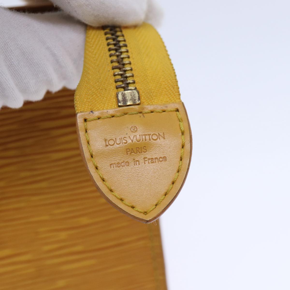 LOUIS VUITTON Epi Sac Triangle Hand Bag Yellow M52099 LV 90346