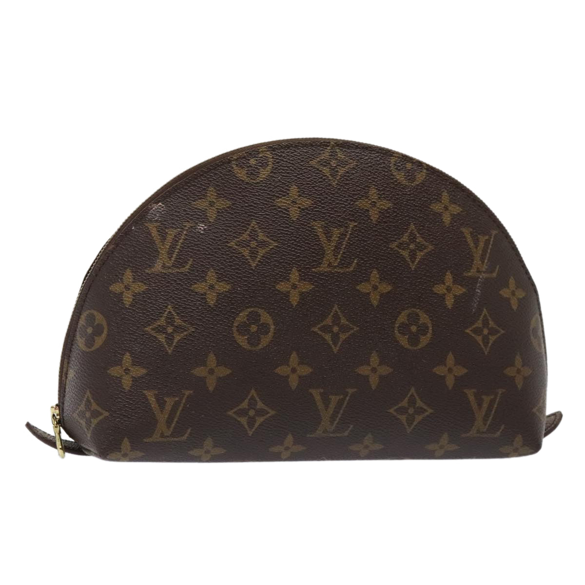 LOUIS VUITTON Monogram Trousse Demi Ronde Cosmetic Pouch M47520 LV 90360