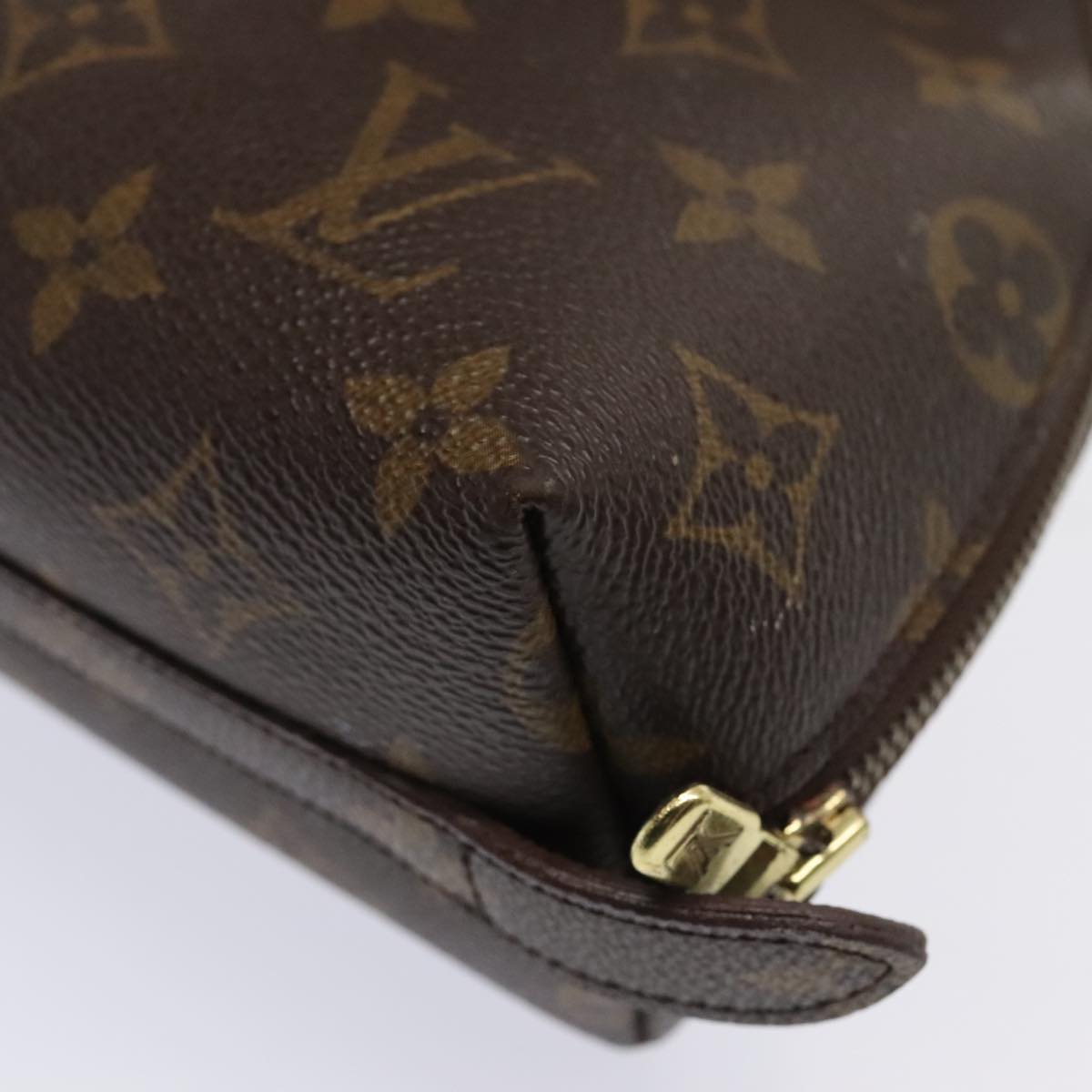 LOUIS VUITTON Monogram Trousse Demi Ronde Cosmetic Pouch M47520 LV 90360