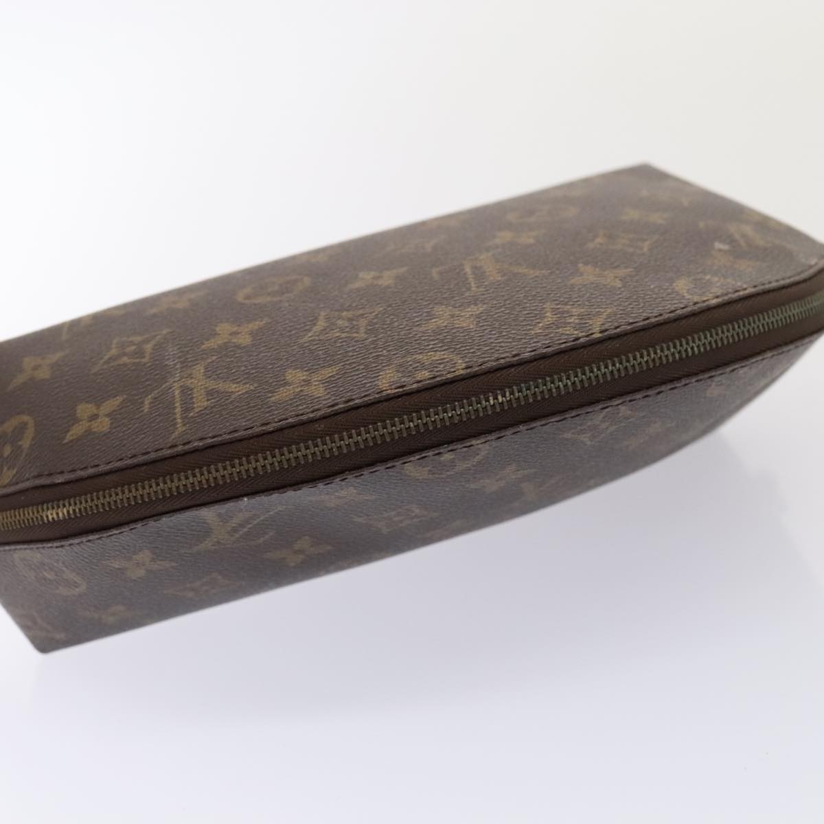LOUIS VUITTON Monogram Trousse Demi Ronde Cosmetic Pouch M47520 LV 90360
