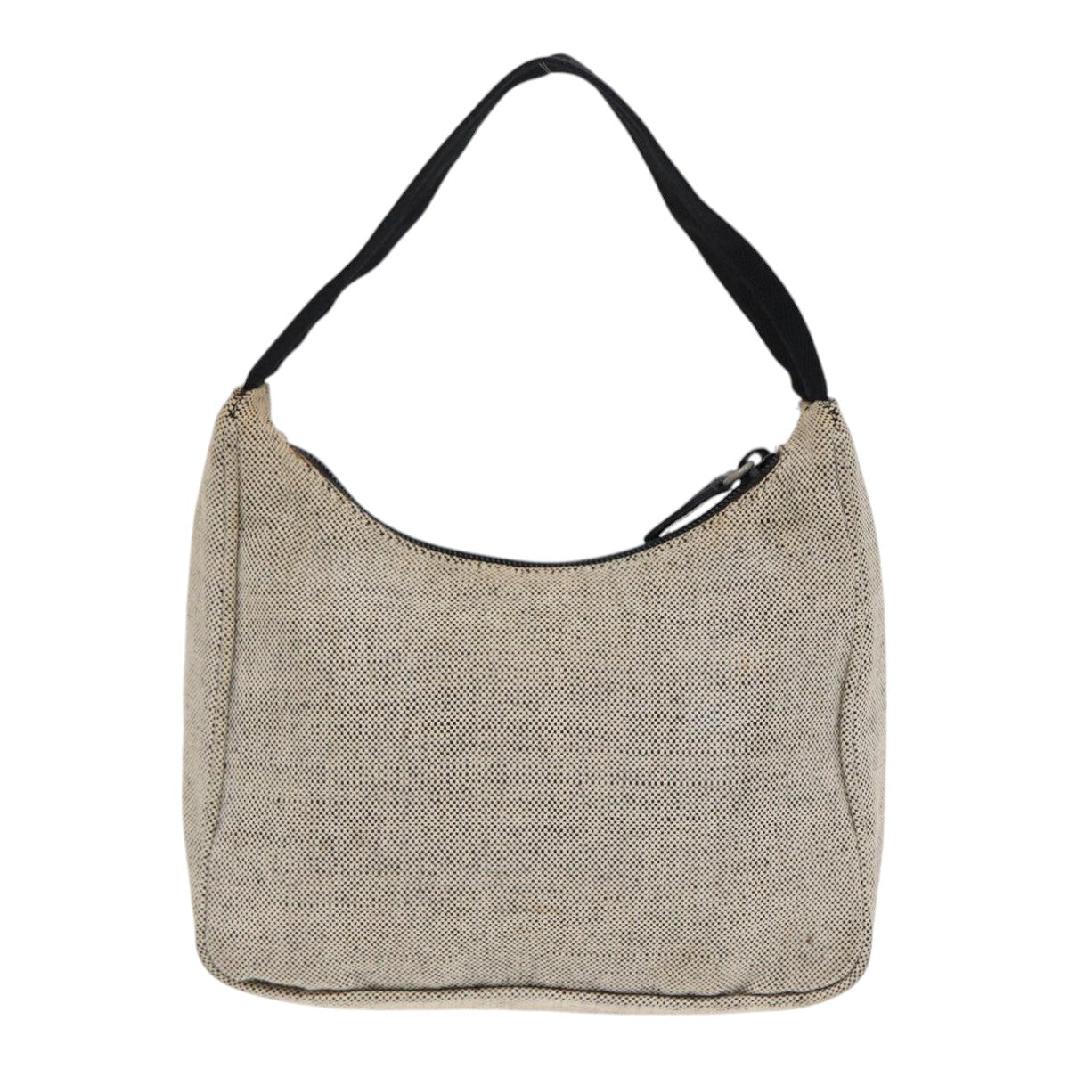 Luxury Prada Sports Hand Bag Canvas Silver Beige  90361