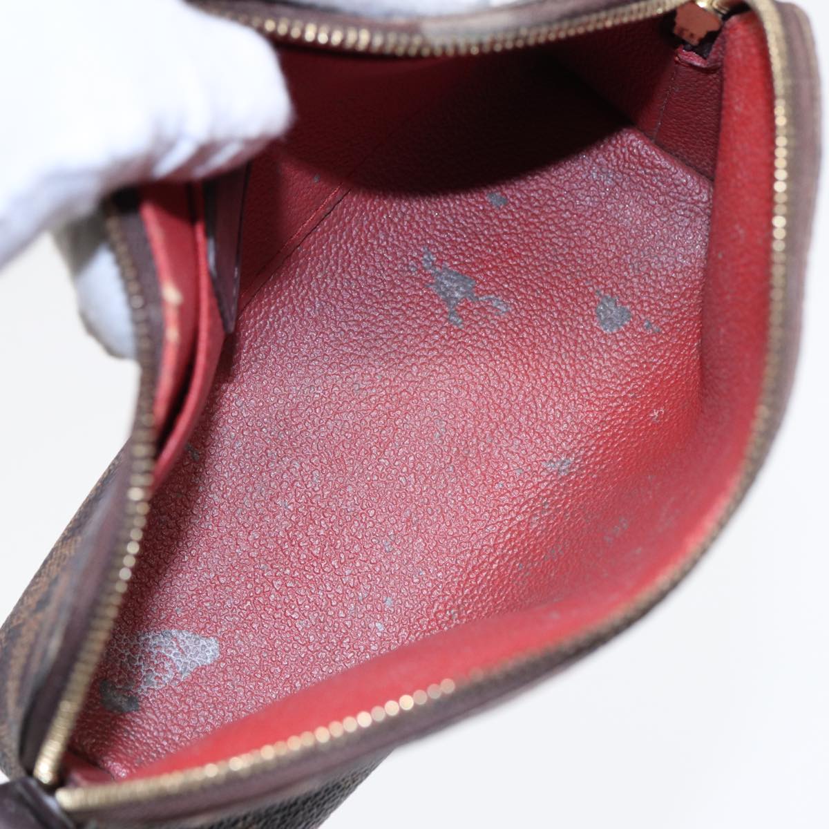 LOUIS VUITTON Damier Ebene Pochette Cosmetic PM Pouch N47516 LV 90364