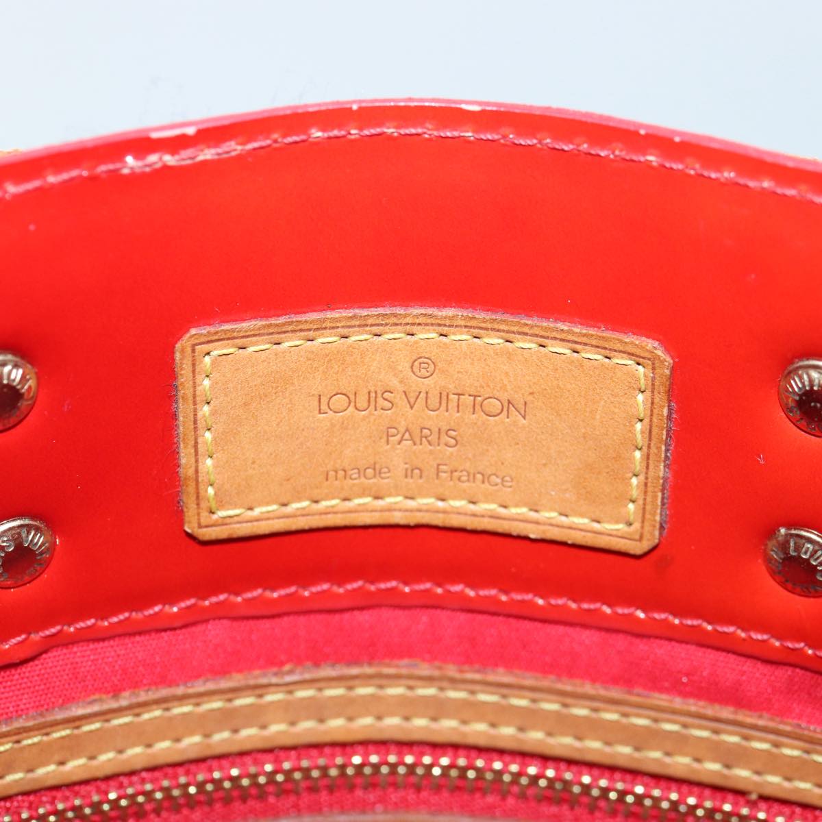 LOUIS VUITTON Monogram Vernis Reade PM Hand Bag Red Rouge M91088 LV 90375