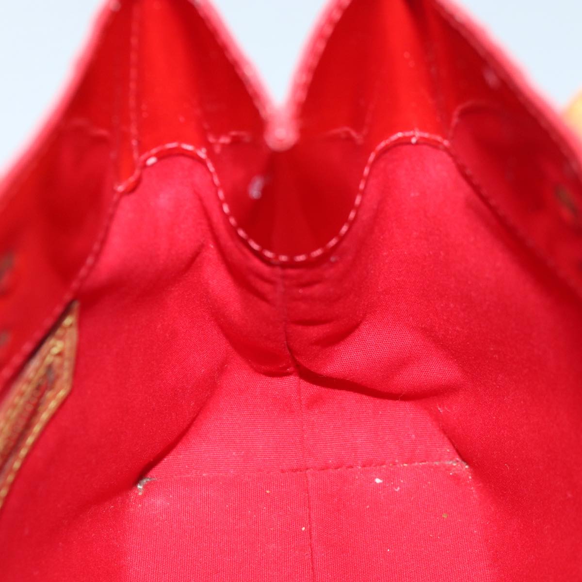 LOUIS VUITTON Monogram Vernis Reade PM Hand Bag Red Rouge M91088 LV 90375