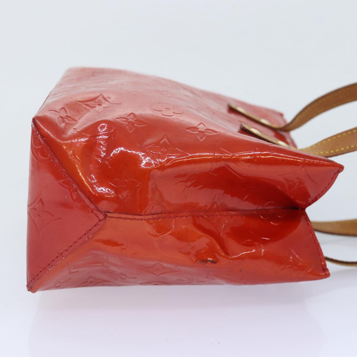 LOUIS VUITTON Monogram Vernis Reade PM Hand Bag Red Rouge M91088 LV 90375