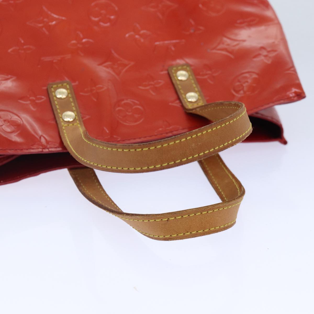 LOUIS VUITTON Monogram Vernis Reade PM Hand Bag Red Rouge M91088 LV 90375