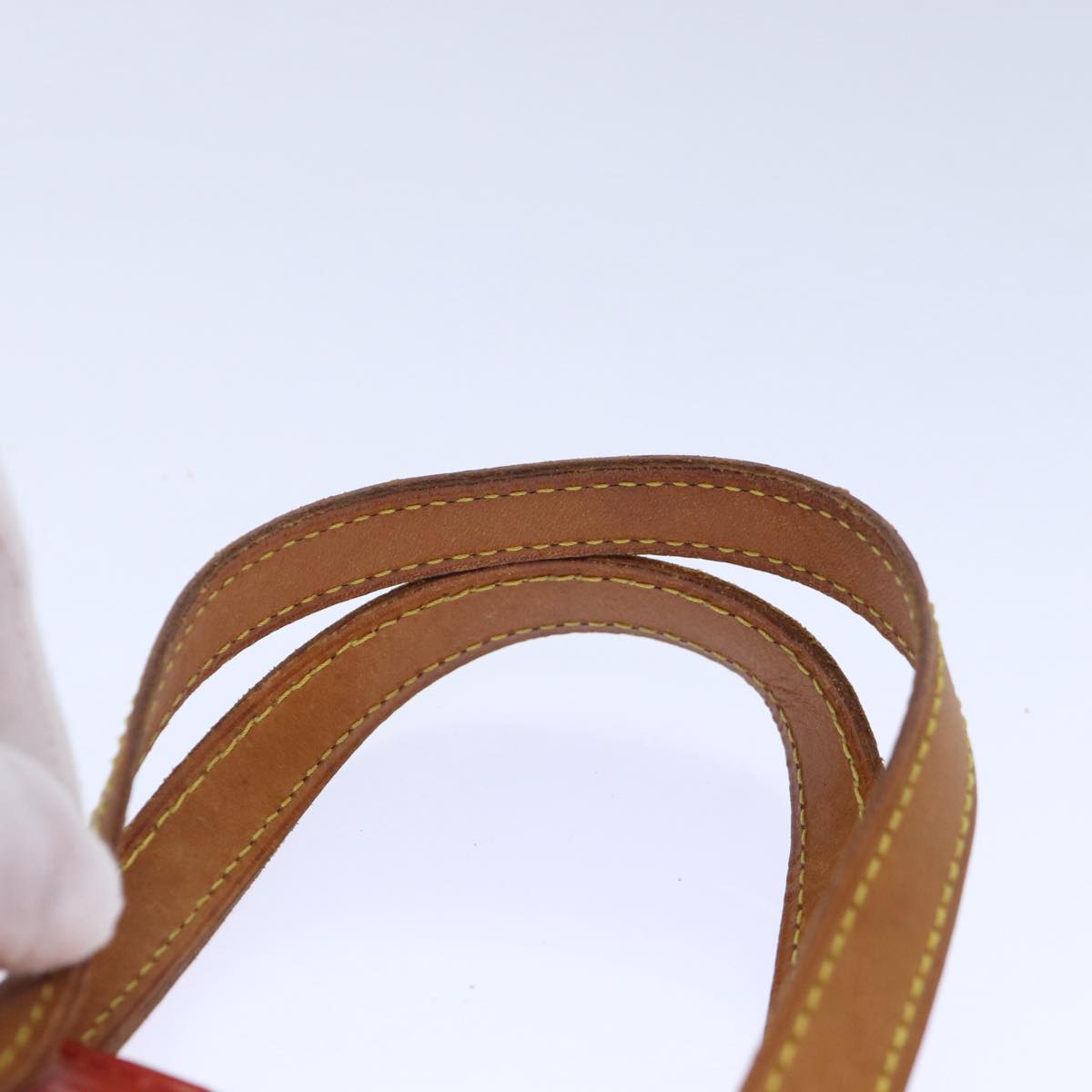 LOUIS VUITTON Monogram Vernis Reade PM Hand Bag Red Rouge M91088 LV 90375