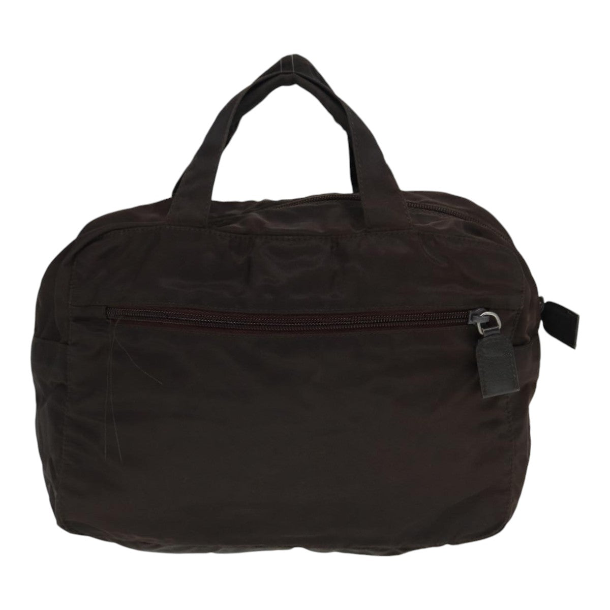 Luxury Prada Hand Bag Nylon Brown Silver  90376