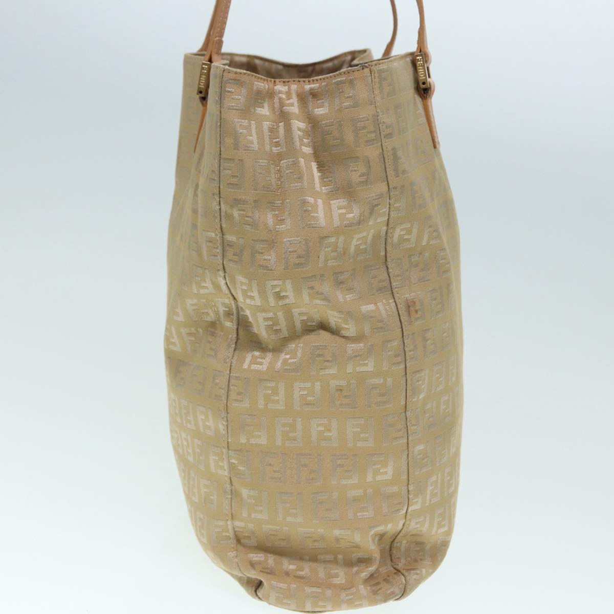 Luxury Fendi Zucchino Canvas Tote Bag Beige Gold90378