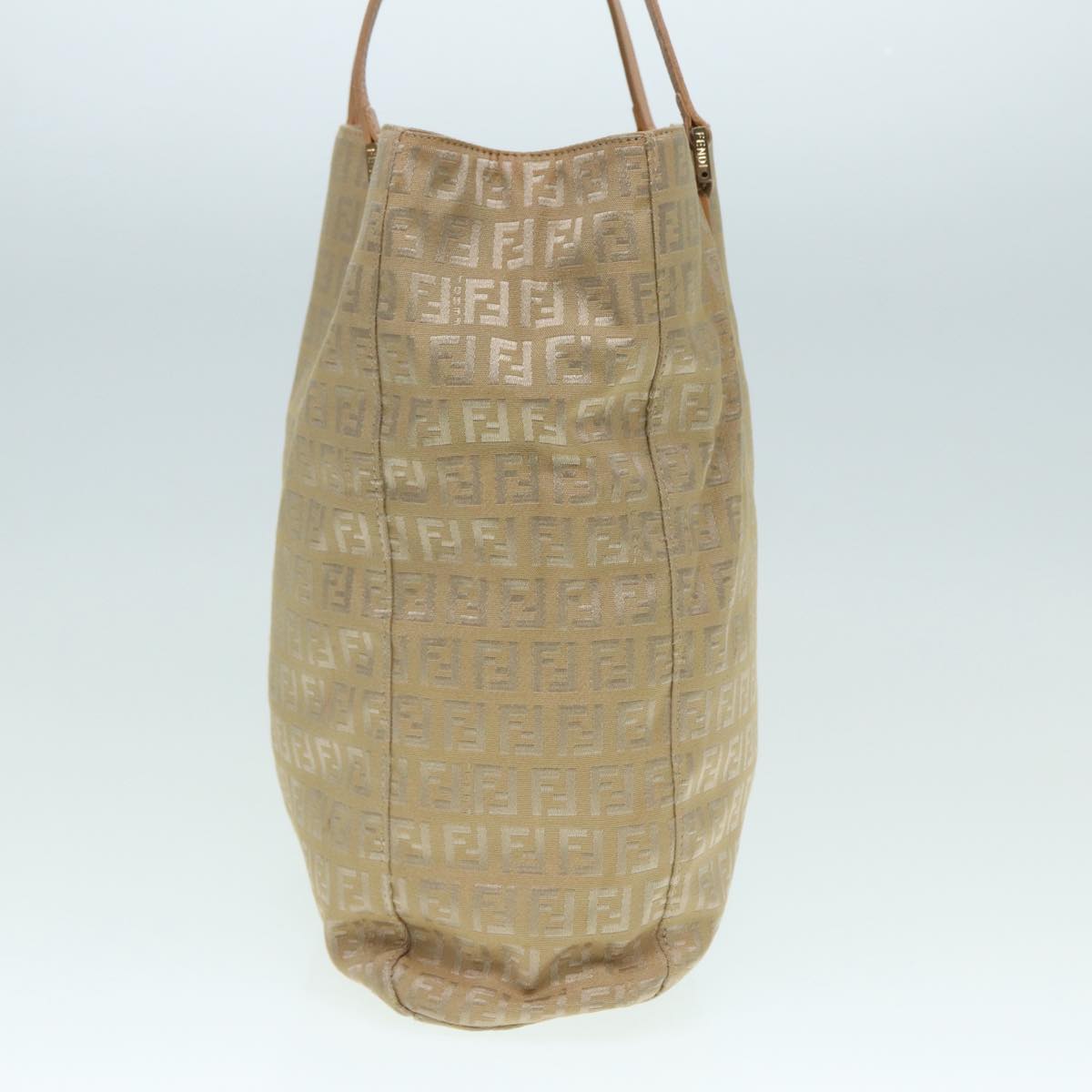 Luxury Fendi Zucchino Canvas Tote Bag Beige Gold90378