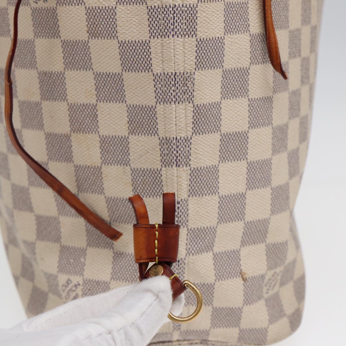 LOUIS VUITTON Damier Azur Neverfull MM Tote Bag N41605 LV 90391
