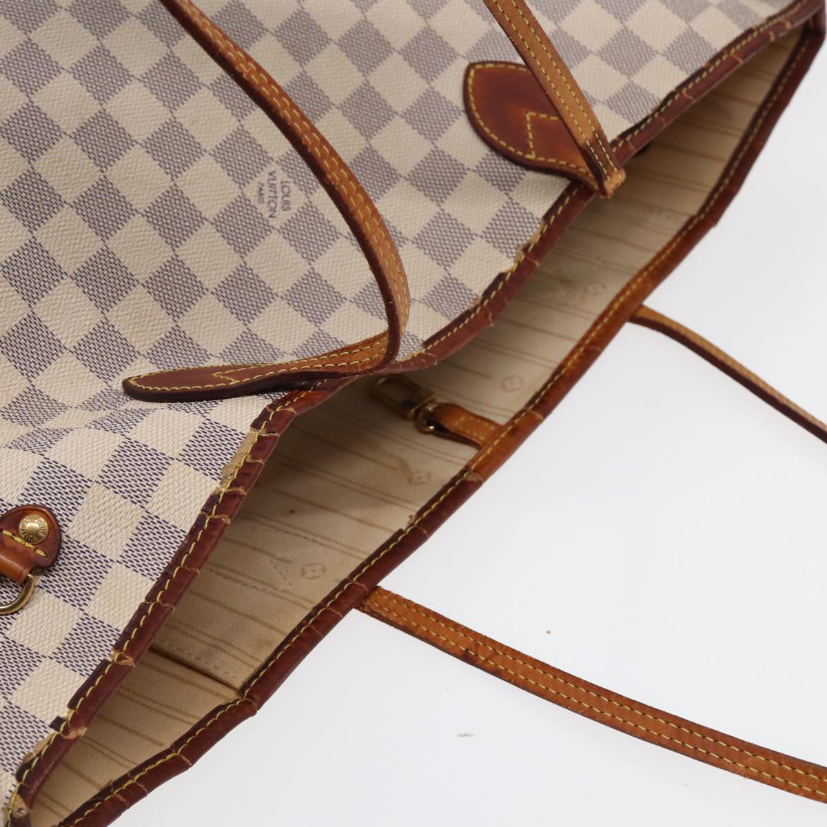 LOUIS VUITTON Damier Azur Neverfull MM Tote Bag N41605 LV 90391