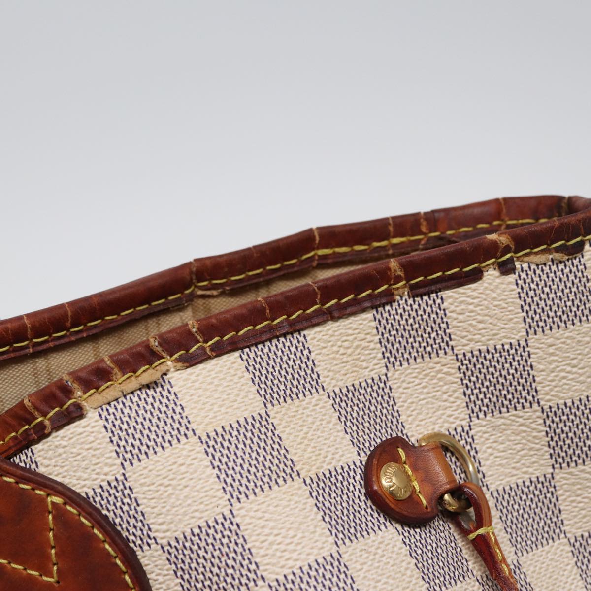 LOUIS VUITTON Damier Azur Neverfull MM Tote Bag N41605 LV 90391