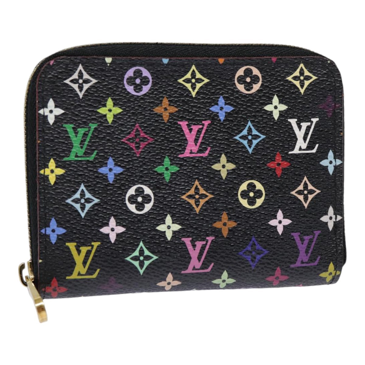 LOUIS VUITTON Monogram Multicolor Zippy Coin Purse  Black M93740 LV 90392