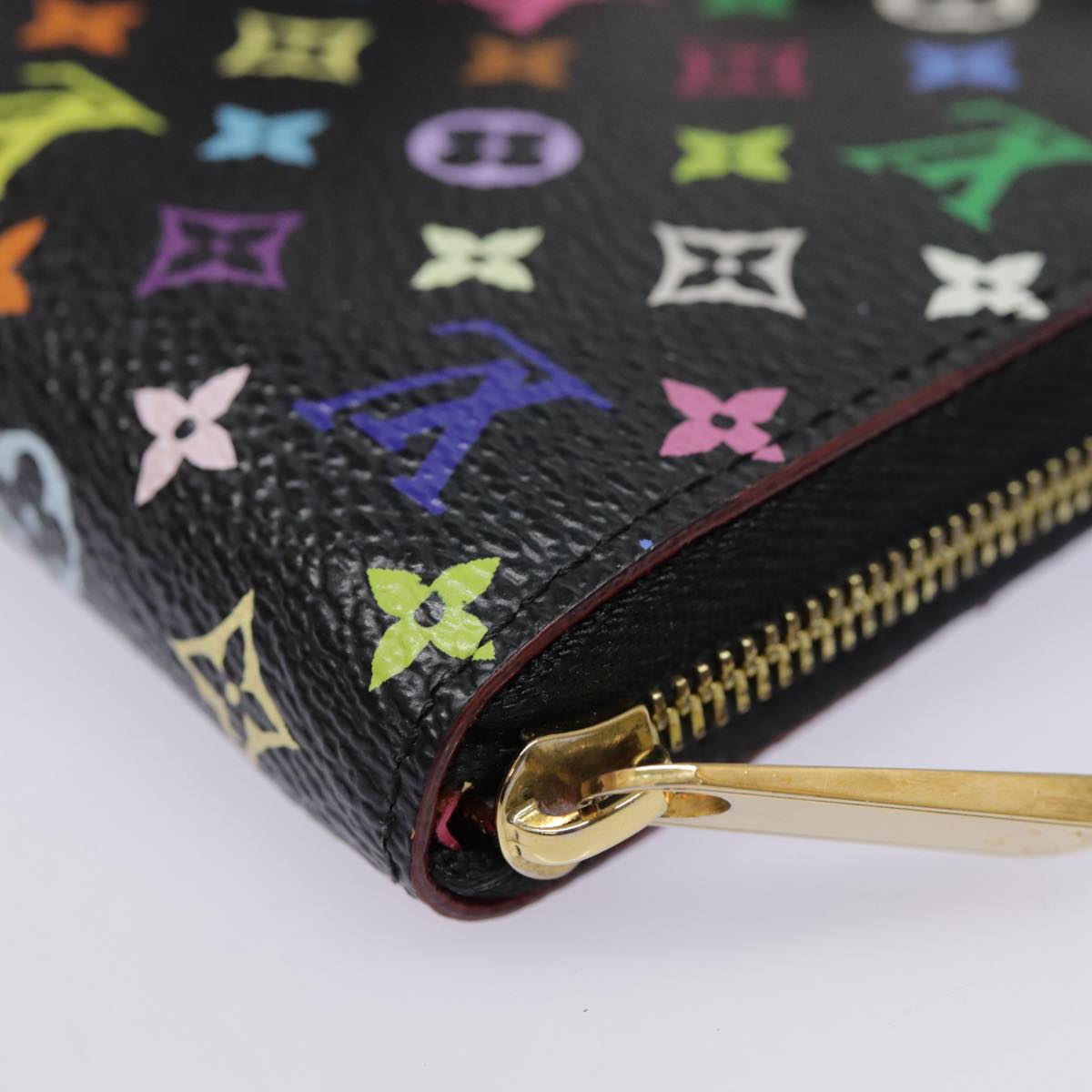 LOUIS VUITTON Monogram Multicolor Zippy Coin Purse  Black M93740 LV 90392