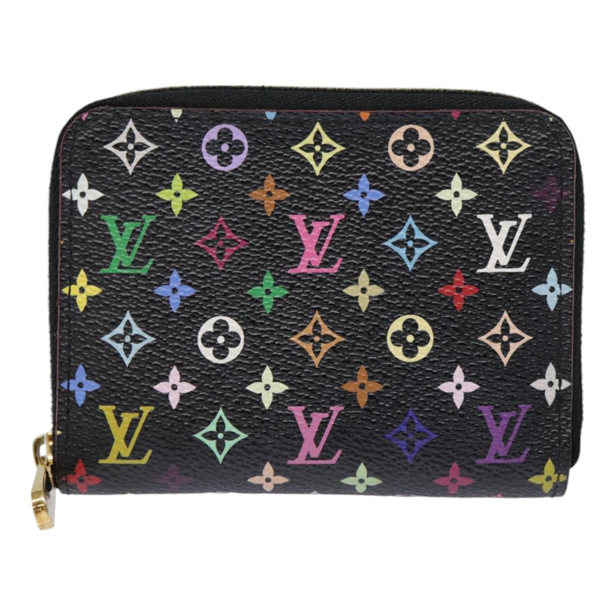 LOUIS VUITTON Monogram Multicolor Zippy Coin Purse  Black M93740 LV 90392