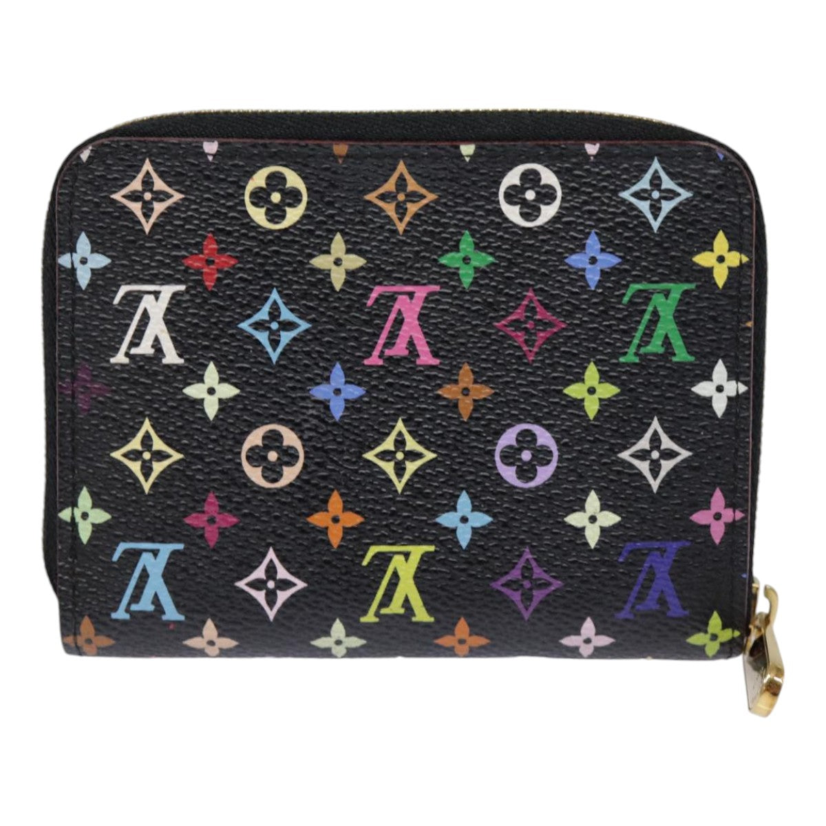 LOUIS VUITTON Monogram Multicolor Zippy Coin Purse  Black M93740 LV 90392
