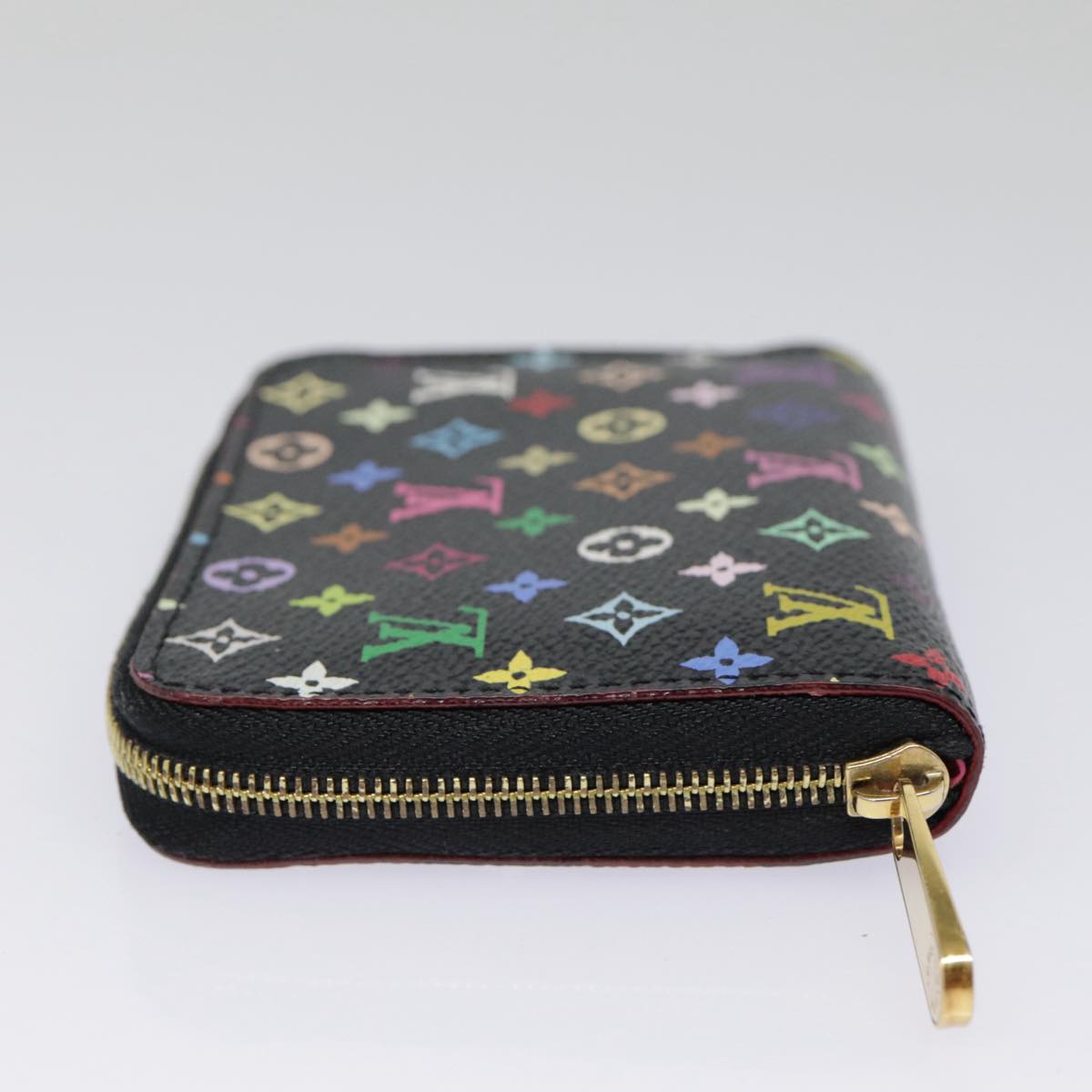 LOUIS VUITTON Monogram Multicolor Zippy Coin Purse  Black M93740 LV 90392