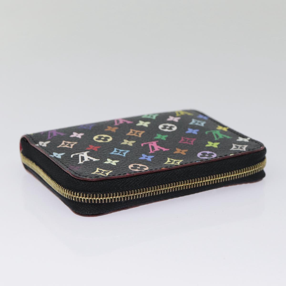 LOUIS VUITTON Monogram Multicolor Zippy Coin Purse  Black M93740 LV 90392
