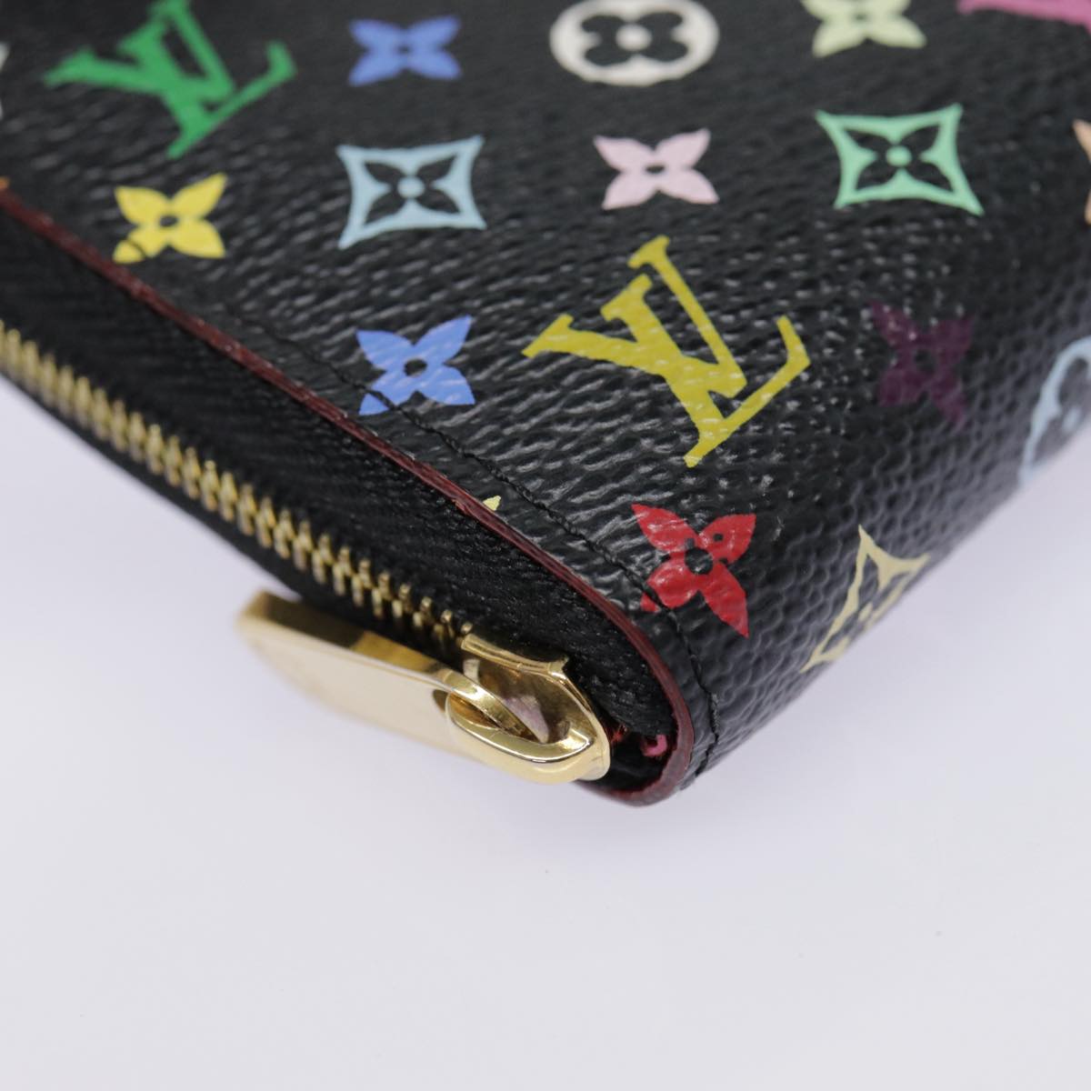 LOUIS VUITTON Monogram Multicolor Zippy Coin Purse  Black M93740 LV 90392