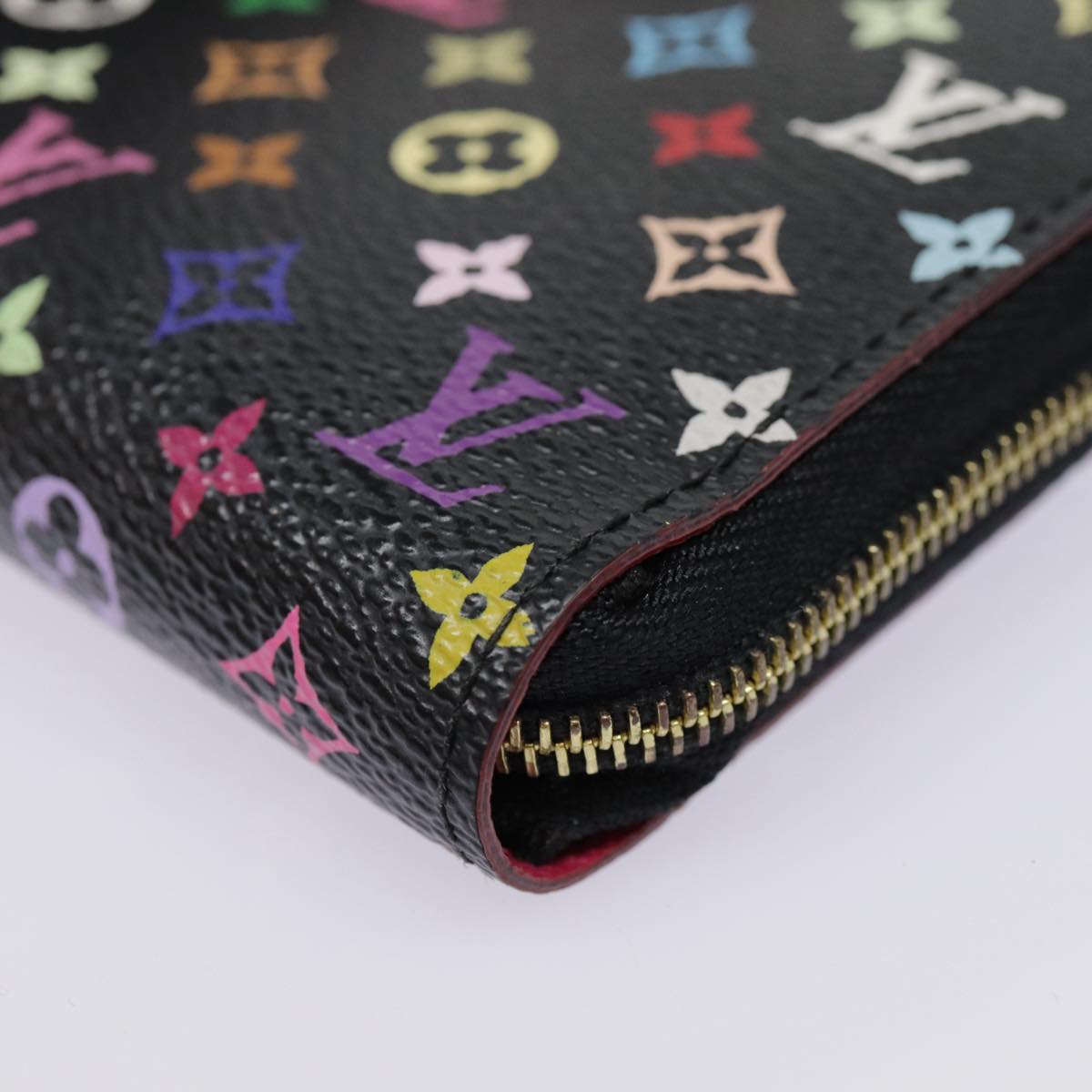 LOUIS VUITTON Monogram Multicolor Zippy Coin Purse  Black M93740 LV 90392