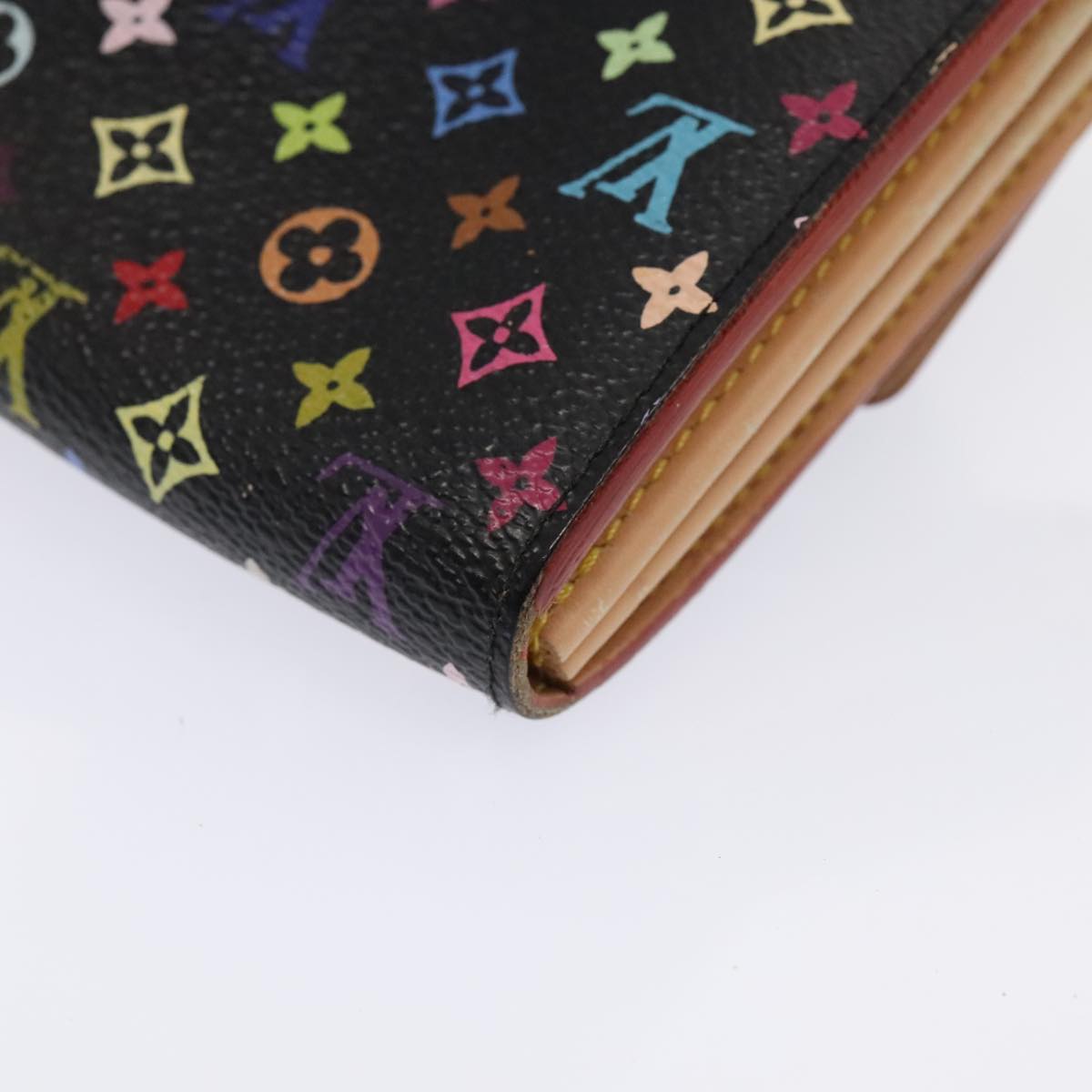 LOUIS VUITTON Multicolor Pochette Porte Monnaie Credit Black M60005 90393
