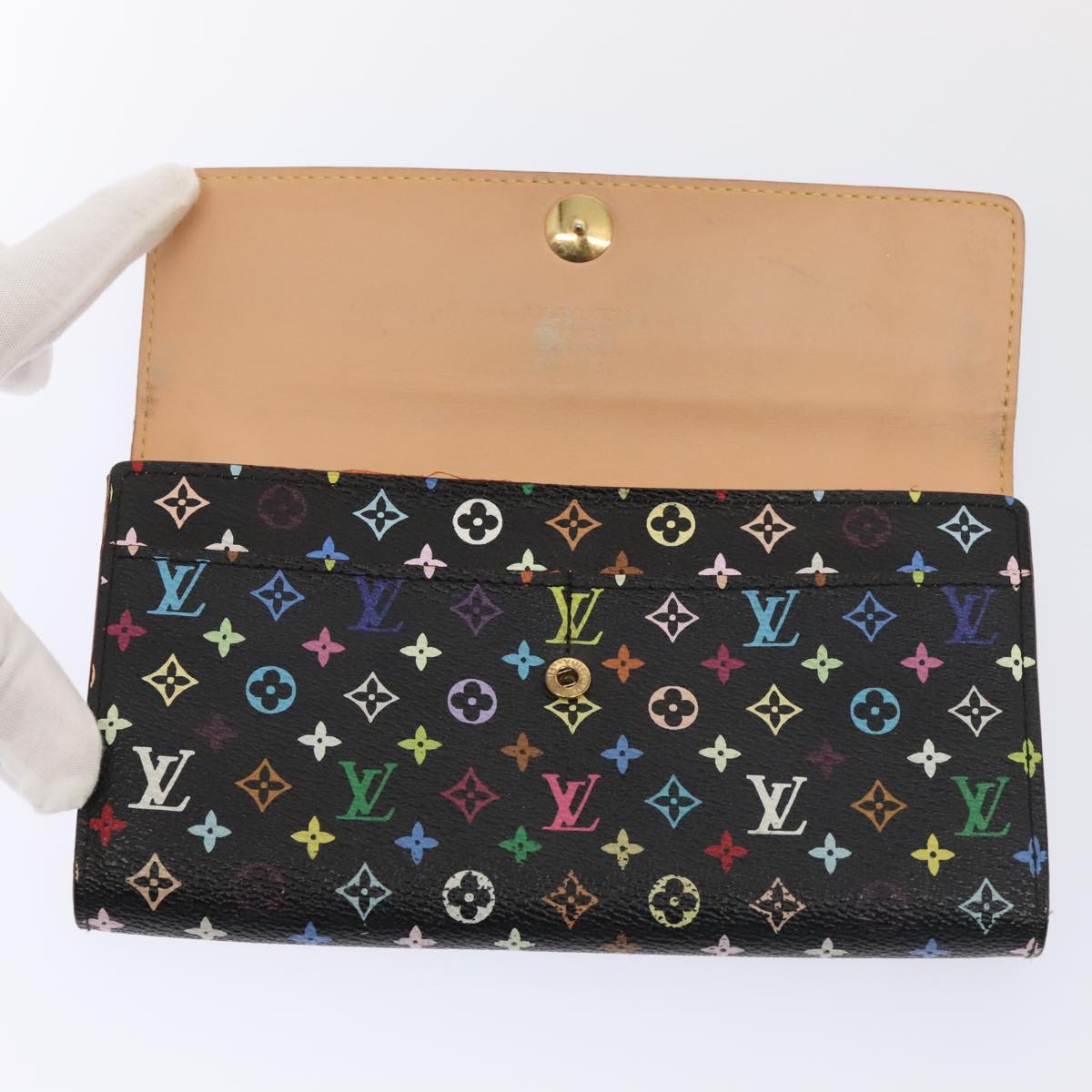 LOUIS VUITTON Multicolor Pochette Porte Monnaie Credit Black M60005 90393