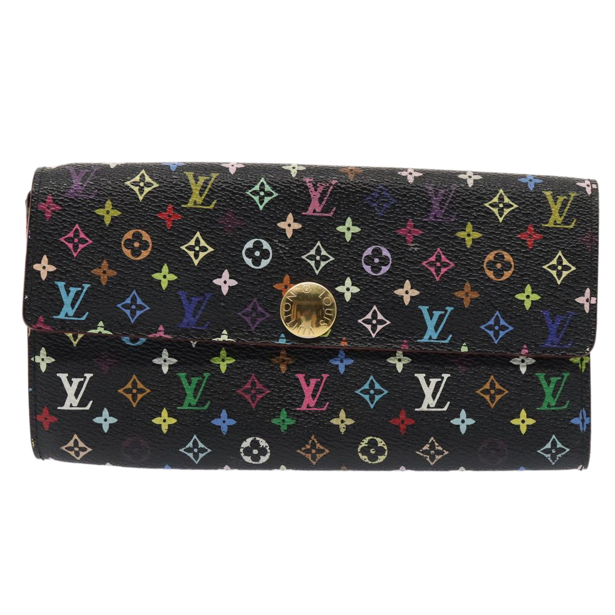 LOUIS VUITTON Multicolor Pochette Porte Monnaie Credit Black M60005 90393