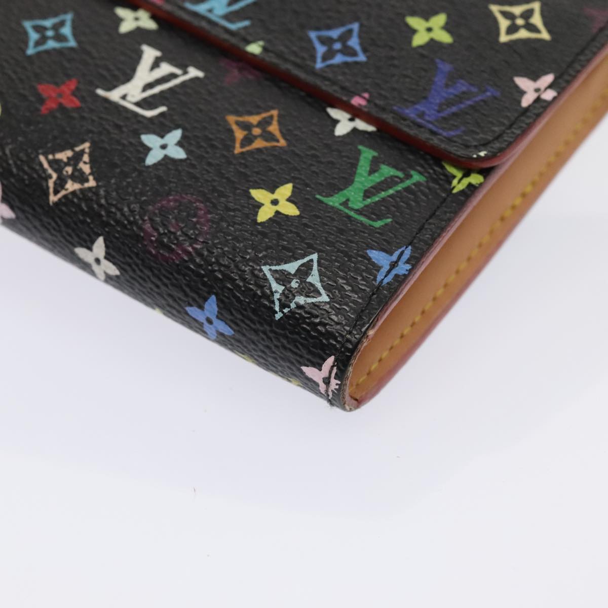 LOUIS VUITTON Multicolor Pochette Porte Monnaie Credit Black M60005 90393