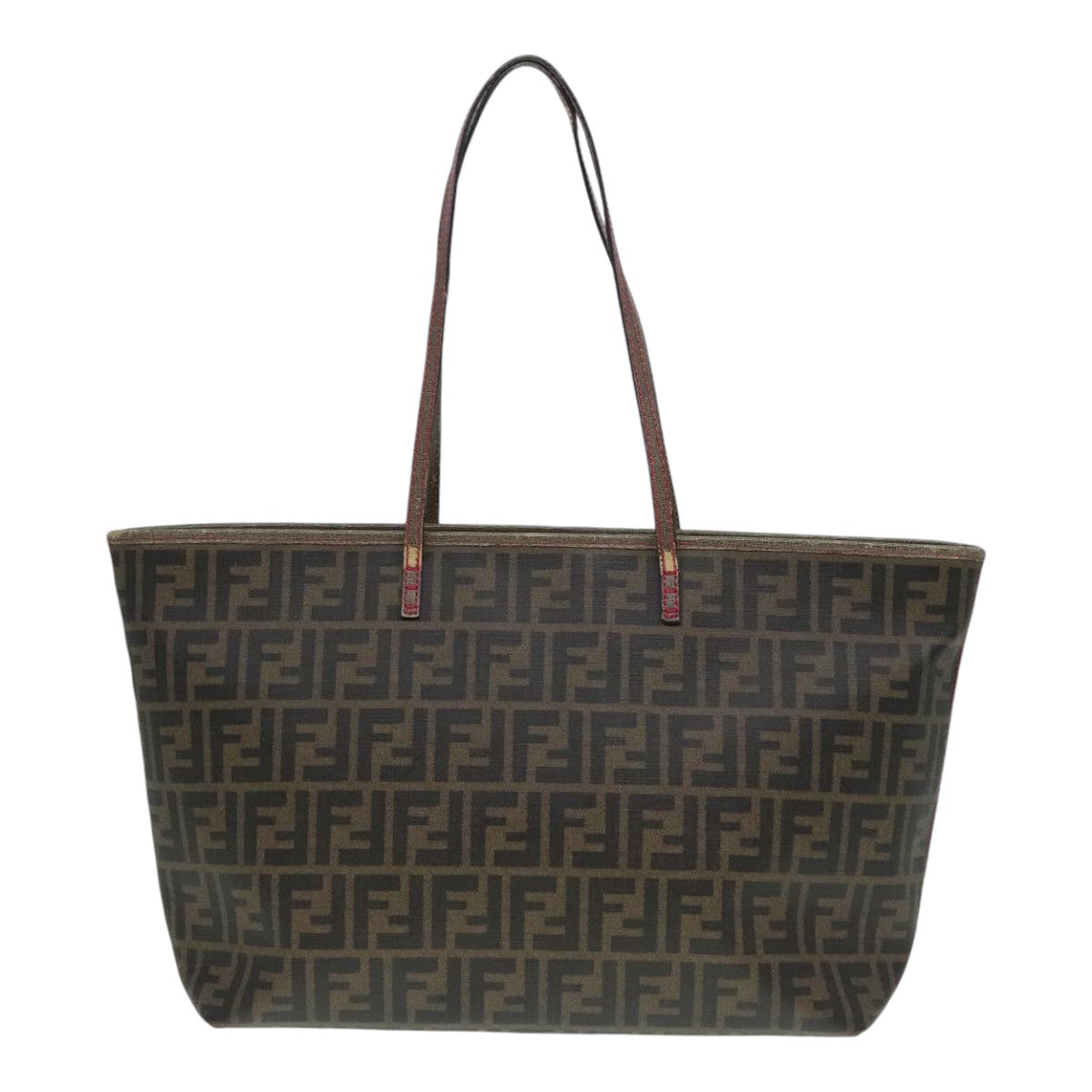 Luxury Fendi Zucca Canvas Tote Bag Brown Black gold90403