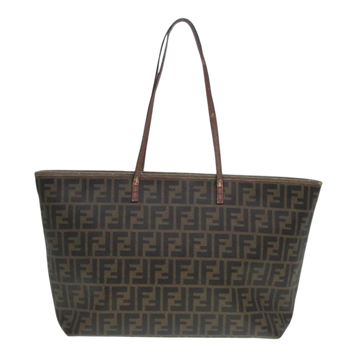 Luxury Fendi Zucca Canvas Tote Bag Brown Black gold90403