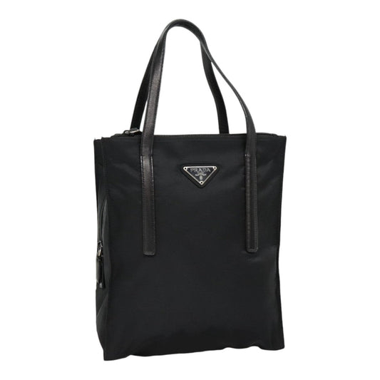 Luxury Prada Tote Bag Nylon Black Silver  90412