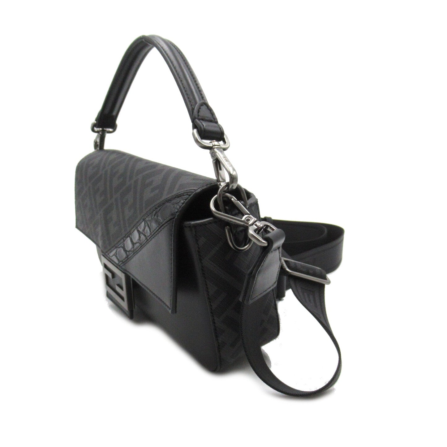 Luxury Fendi 2way shoulder bag Shoulder bag PVC Coated Canvas Leather Black