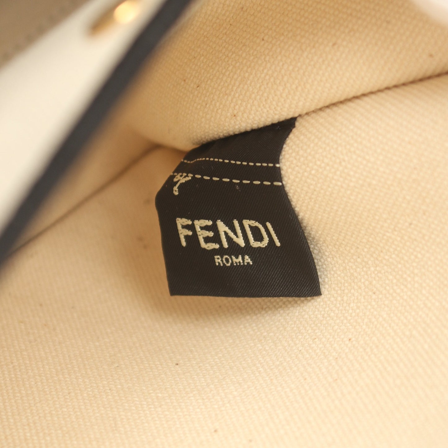 Luxury Fendi Shoulder bag Tote bag Canvas Off white Black Logo