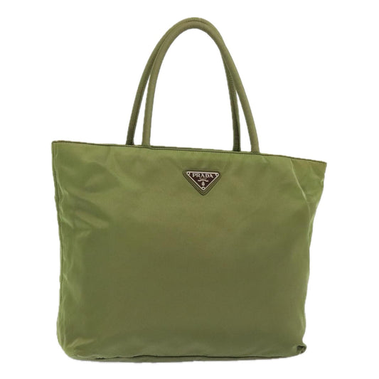 Luxury Prada Hand Bag Nylon Green Silver  90537