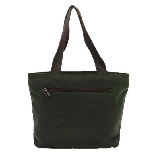 Luxury Prada Tote Bag Nylon Khaki Silver  90543