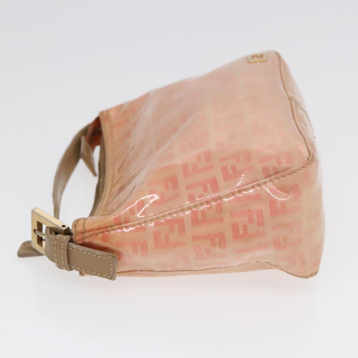 Luxury Fendi Zucchino Canvas Hand Bag Enamel Orange Gold90583