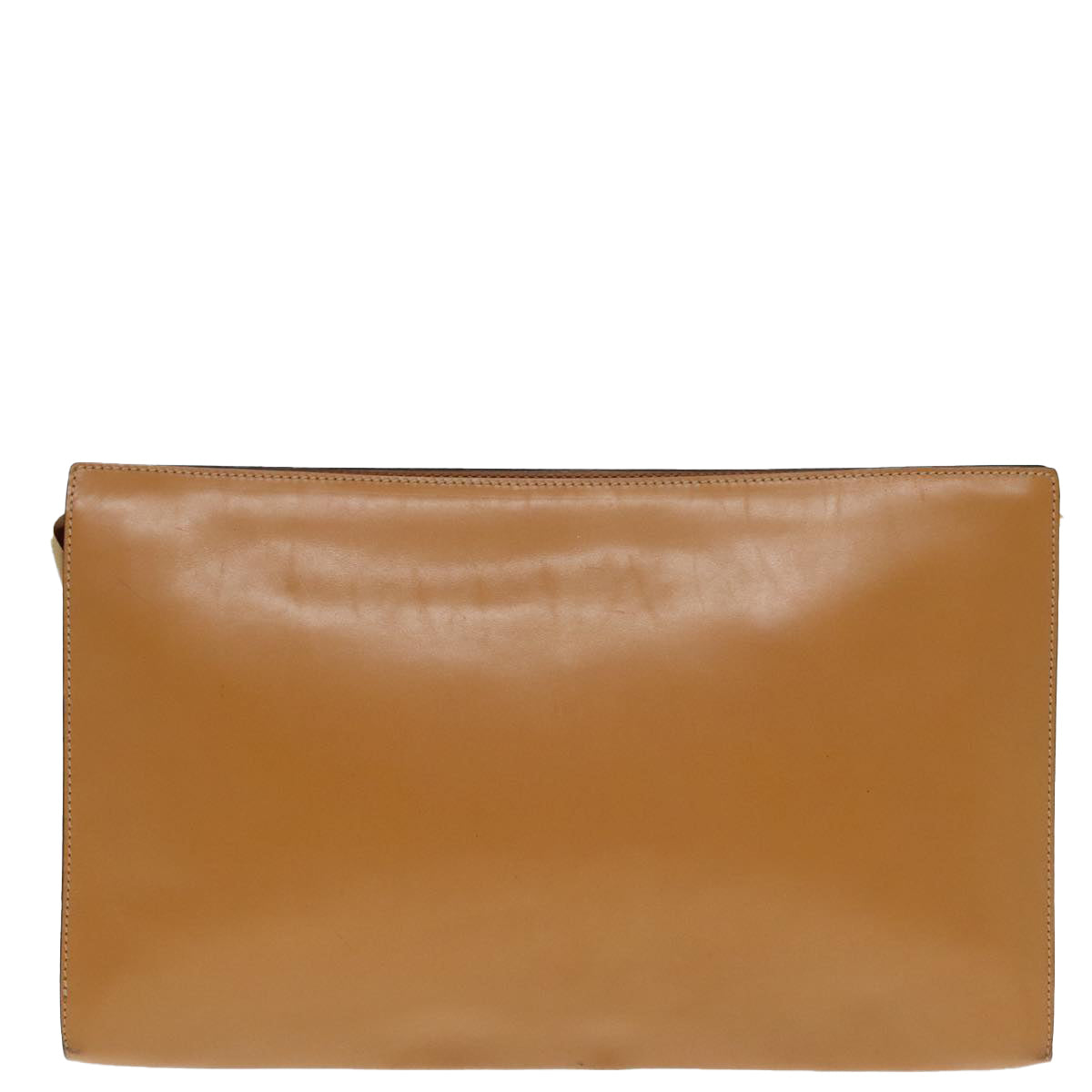 Luxury Fendi Document Case Clutch Bag Leather Brown Gold90585