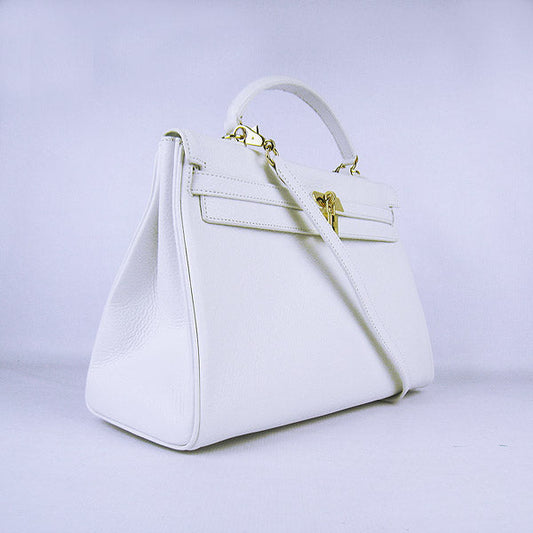Luxury Hermes Kelly 35cm Togo Leather Handbag White/Golden