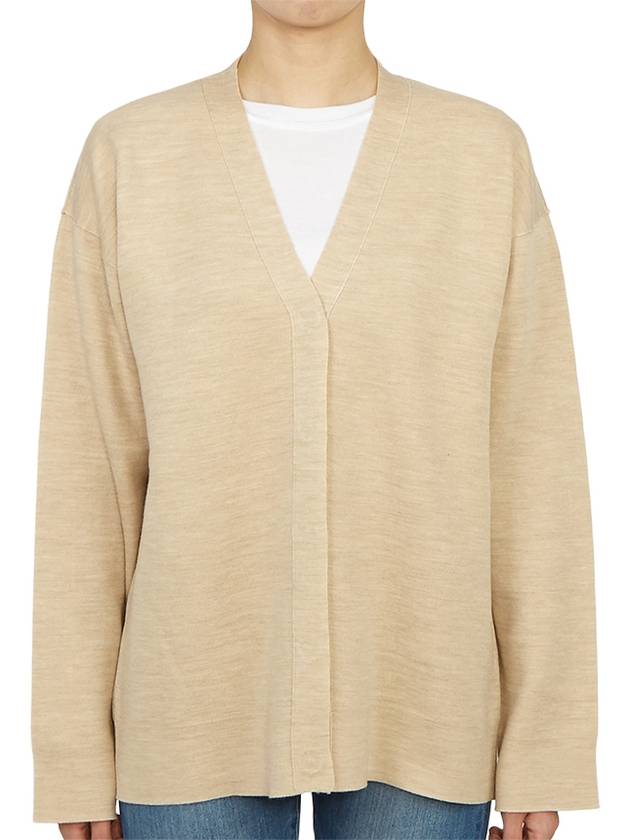 Luxury Fendi Women's FF Motif V-Neck Cardigan Beige
