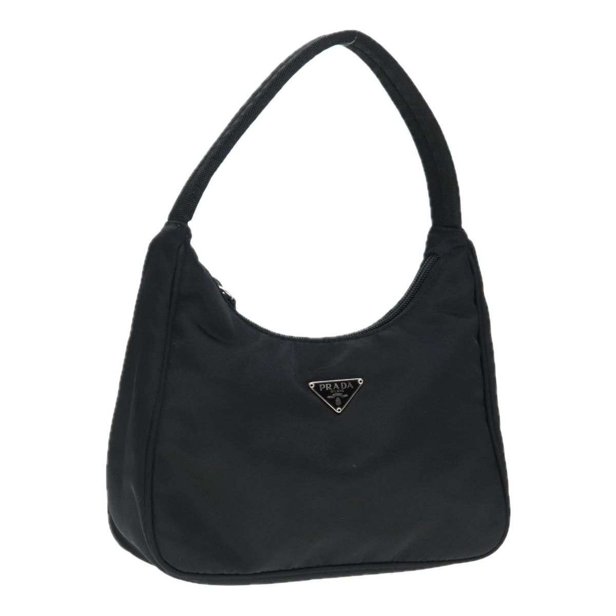 Luxury Prada Hand Bag Nylon Black Silver  90614