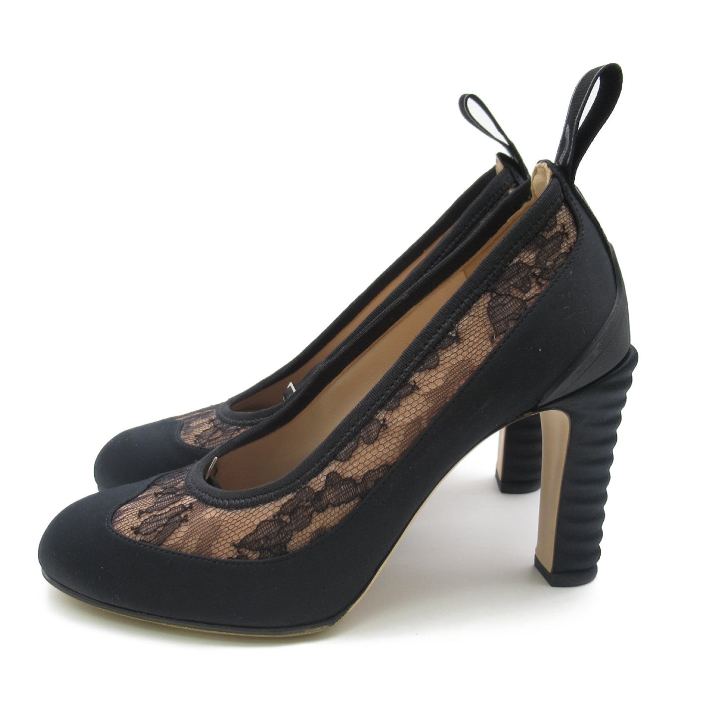 Luxury Fendi Heeled pumps With strap Pumps Others Satin Black Beige