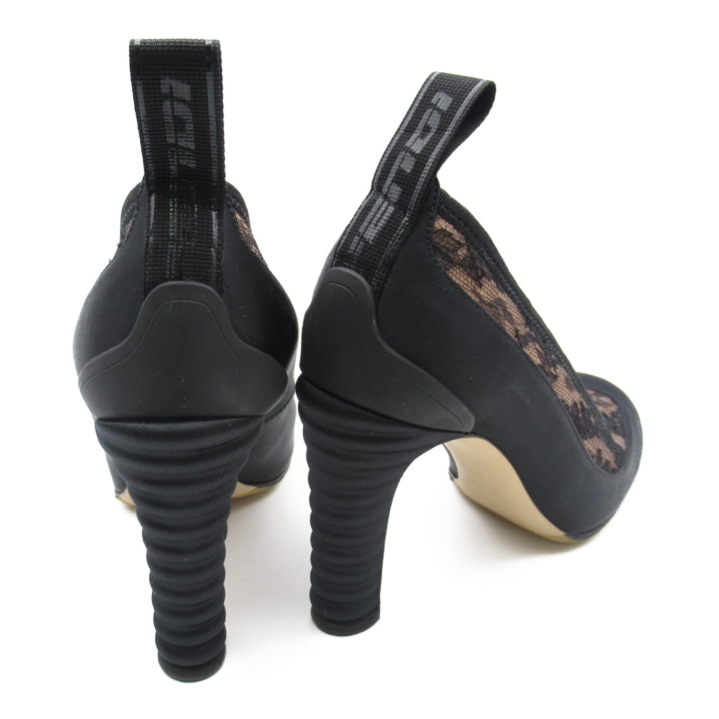 Luxury Fendi Heeled pumps With strap Pumps Others Satin Black Beige