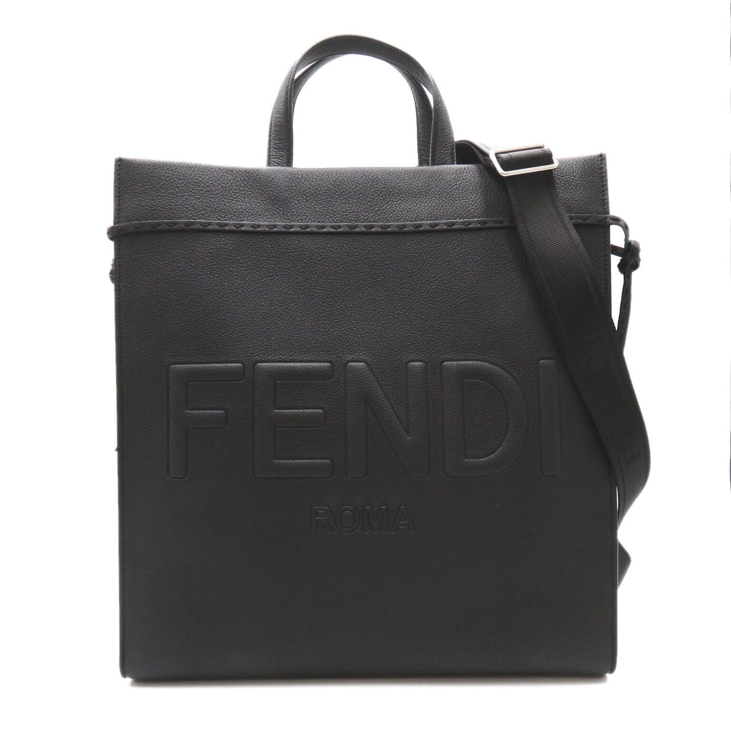 Luxury Fendi 2Way Tote Handbag Tote bag Leather Black