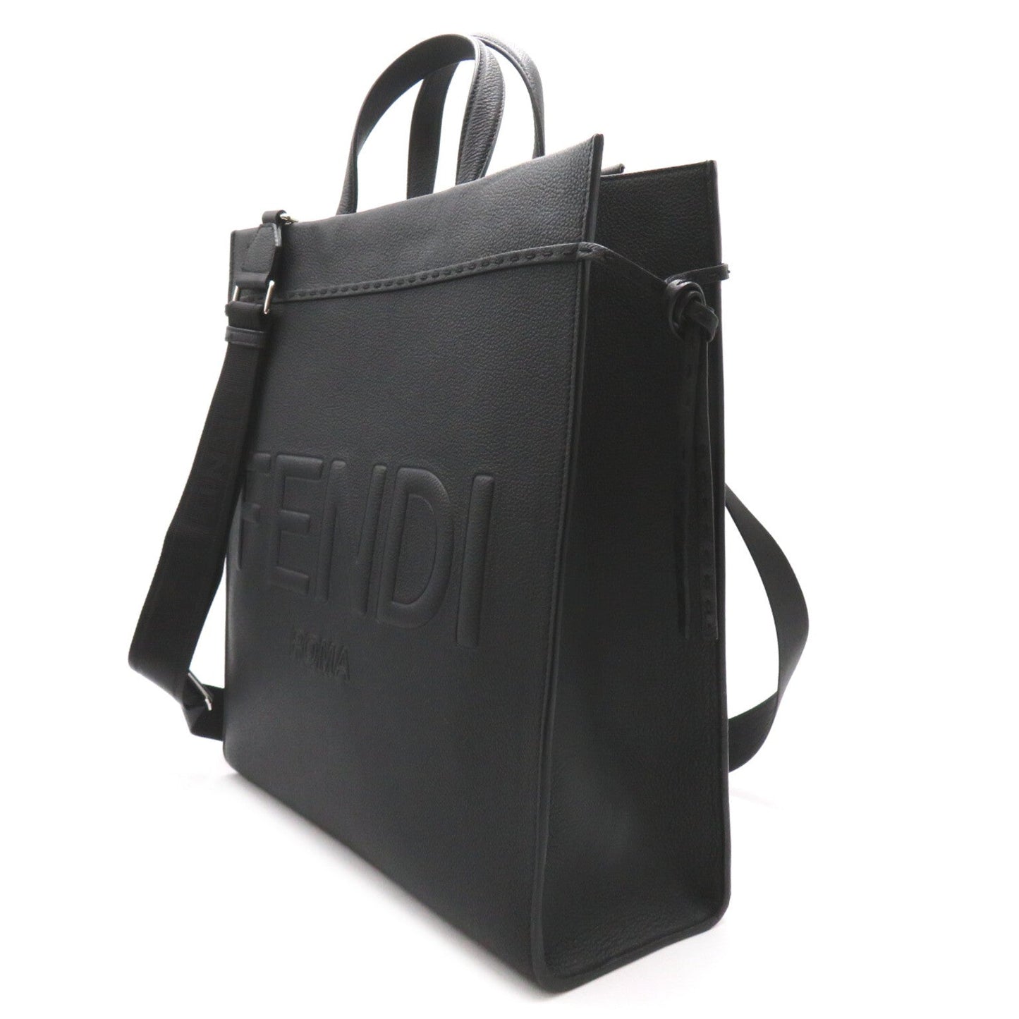 Luxury Fendi 2Way Tote Handbag Tote bag Leather Black