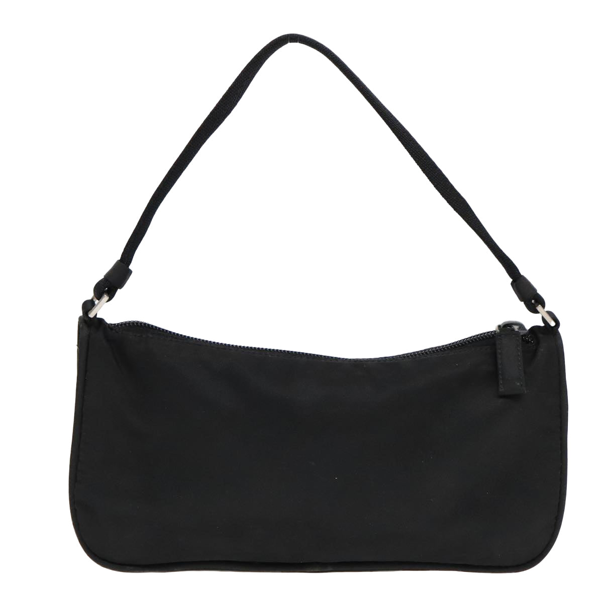 Luxury Prada Accessory Pouch Nylon Black Silver  90630